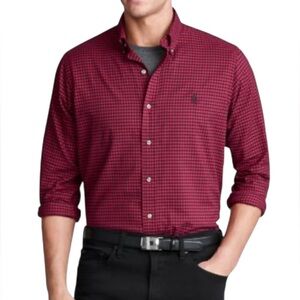 Ralph Lauren mens checkered button down long sleeve shirt XL excellent condition
